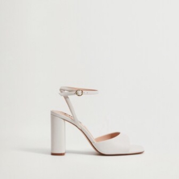 White block heel with ankle straps